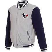 Houston Texans Gray And Navy Varsity Wool Jacket For Men