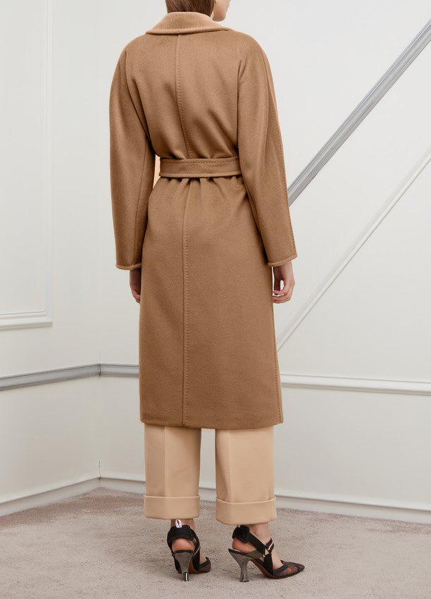 Women's Camel Brown Long Wool Coat: The Maria