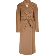 Women's Camel Brown Long Wool Coat: The Maria