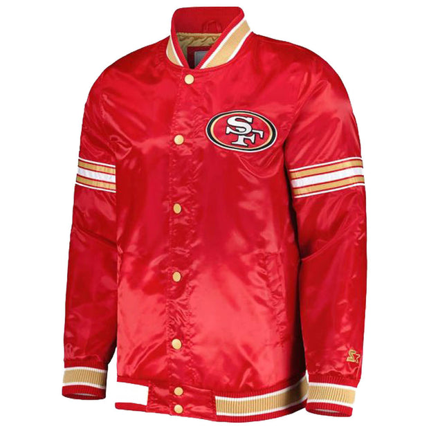 Men's Midfield San Francisco 49ers Red Satin Jacket