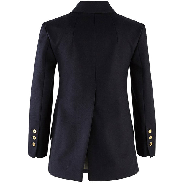 Women's Luxurious Navy Wool Coat: The Clara