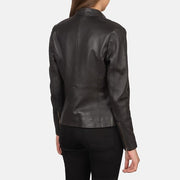 LEATHERS Women Rave Classic Black Leather Biker Jacket