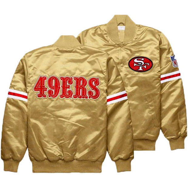 San Francisco 49ers Golden Satin Jacket For Men