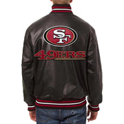 San Francisco 49ers Black Varsity Leather Jacket For Men