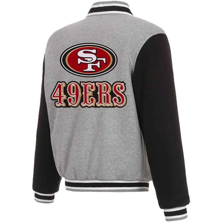 San Francisco 49ers Varsity Gray And Black Wool Jacket For Men