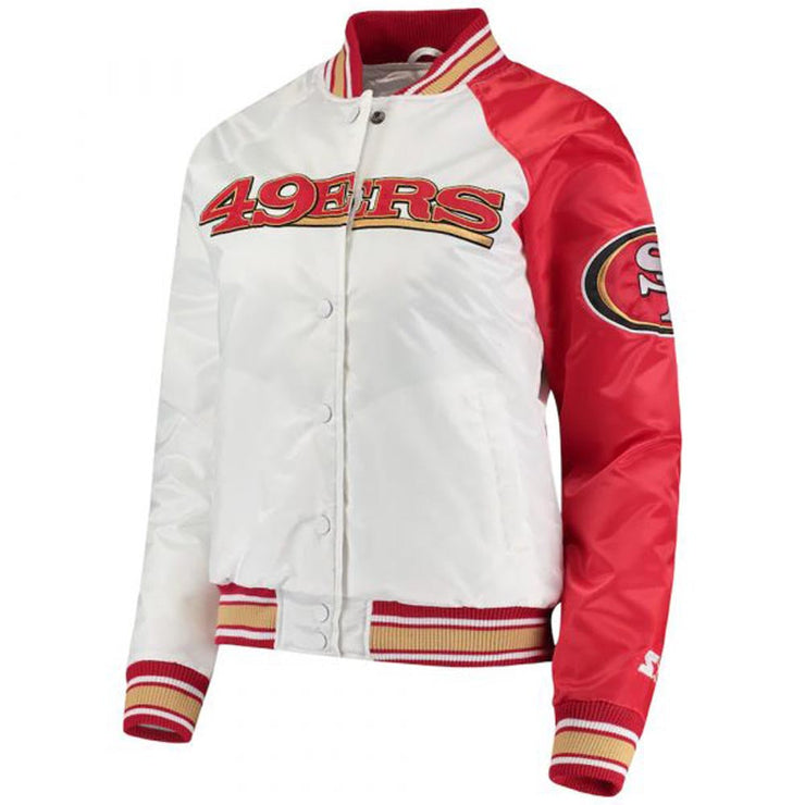 Women's White And Red San Francisco 49ers Jacket