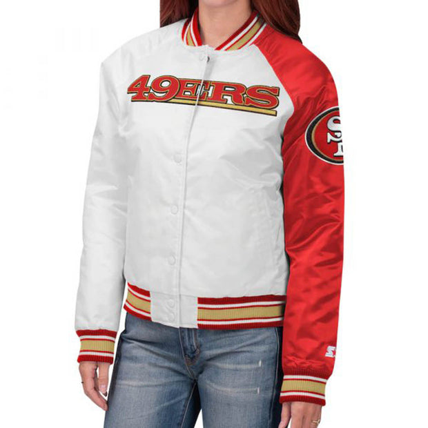 Women's White And Red San Francisco 49ers Jacket