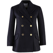 Women's Luxurious Navy Wool Coat: The Clara