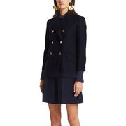 Women's Luxurious Navy Wool Coat: The Clara